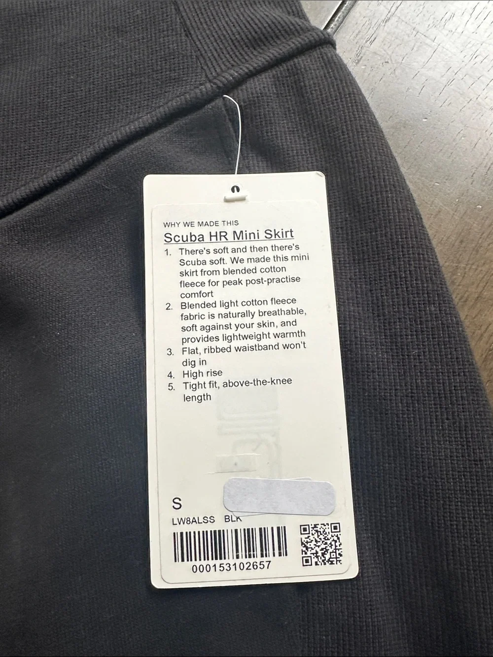 Brand New with Tags- lululemon athletica Black Scuba HR Mini Skirt